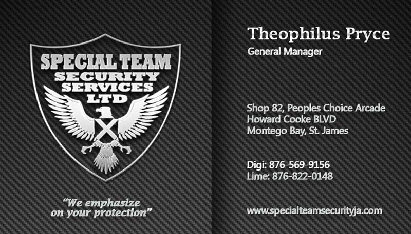 Special Team Security Services Business Card
